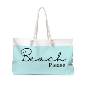 Beach Please Blue and White Beach Bag