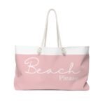 Beach Please  Pink and White Beach Bag