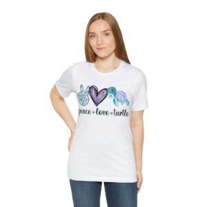 Peace Love Turtle – Family T-shirt, Unisex Tee, Gift for Her, Gift for Him,  Save the Turtles, Sea Turtle, Turtle Lovers Gift